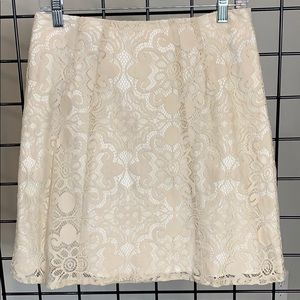 NEW YORK & COMPANY Ivory Lace Skirt, EC